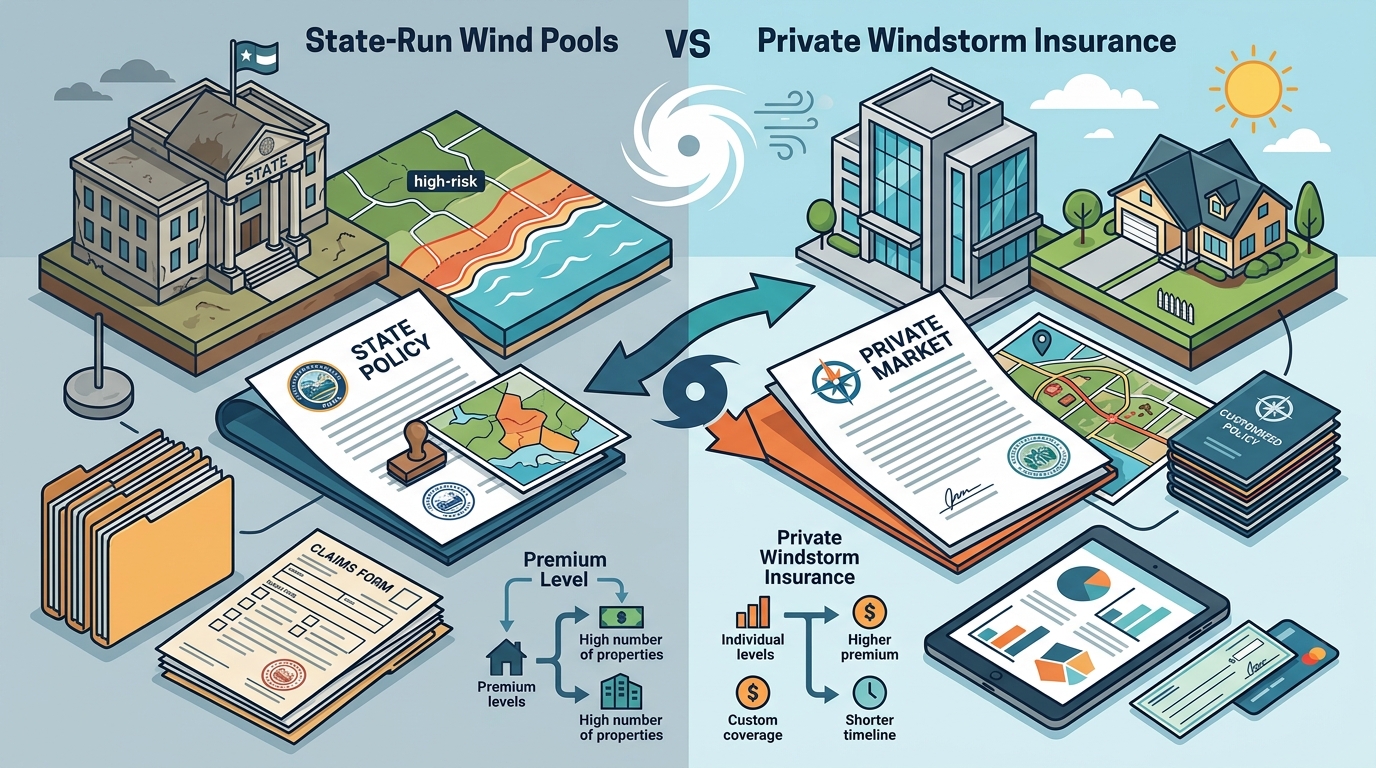 State-Run Wind Pools vs. Private Windstorm Insurance: Key Differences Every Coastal Homeowner Should Understand