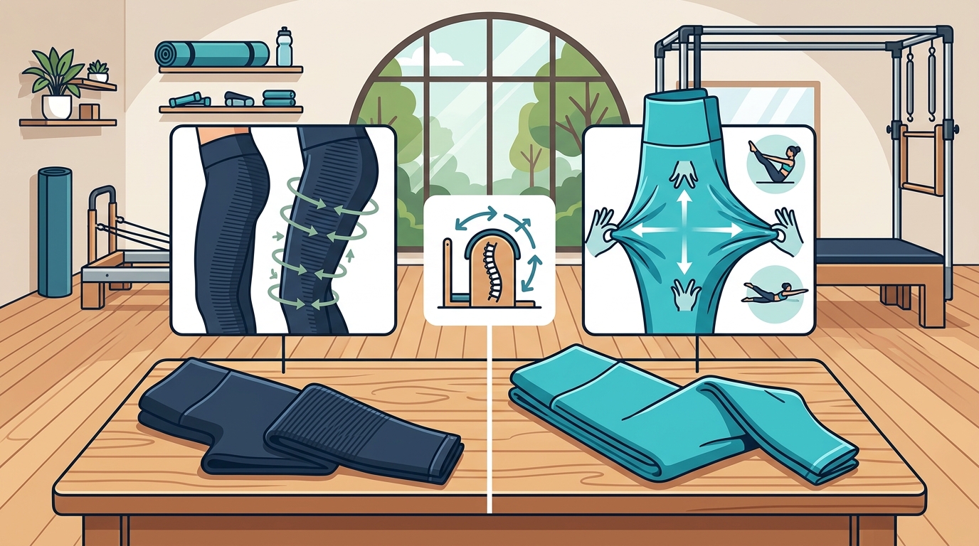 Choosing Daily Pilates Leggings: A Side-by-Side Look at Compression vs 4-Way Stretch Fabric