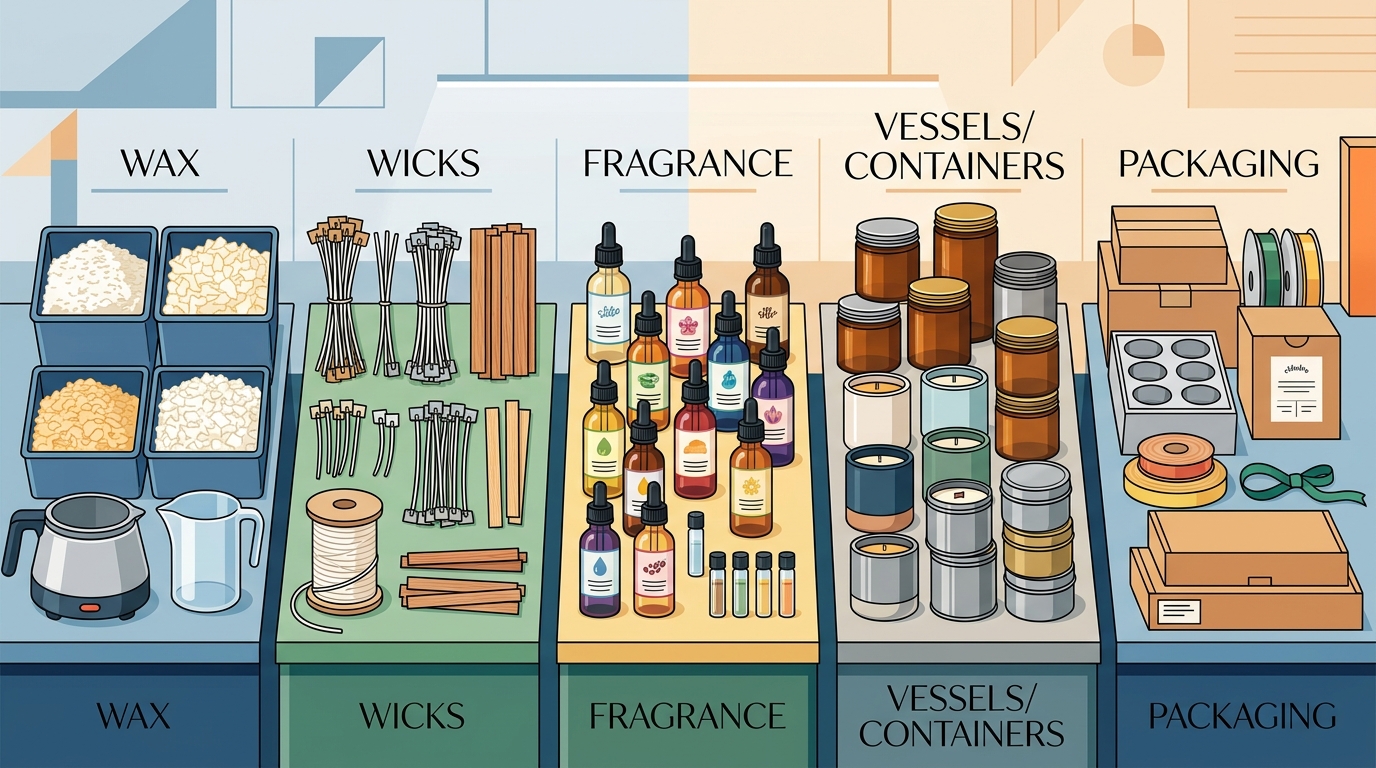 Where to Buy Supplies for a Home-Based Candle Company: A Category-by-Category Sourcing Guide