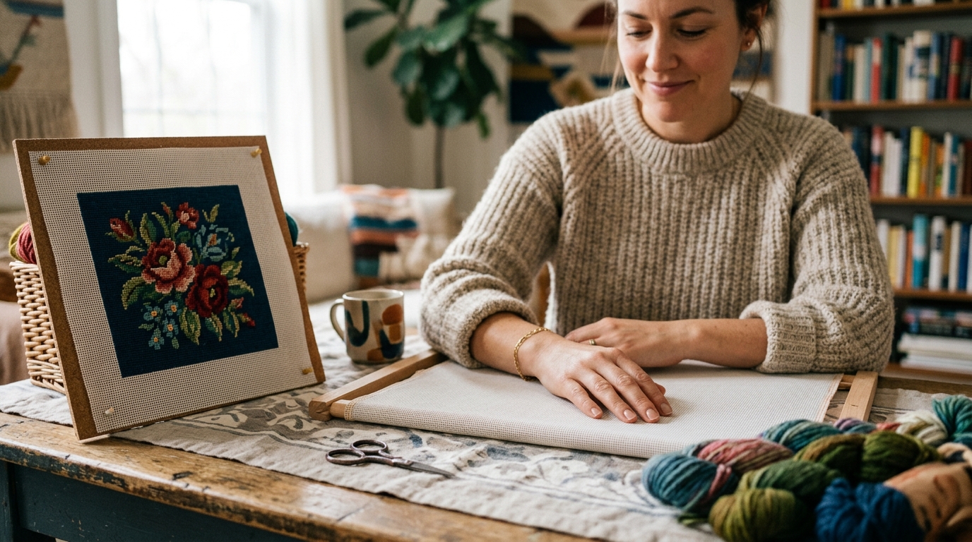 Pre-Stitched vs Non-Pre-Stitched Needlepoint Canvas Explained