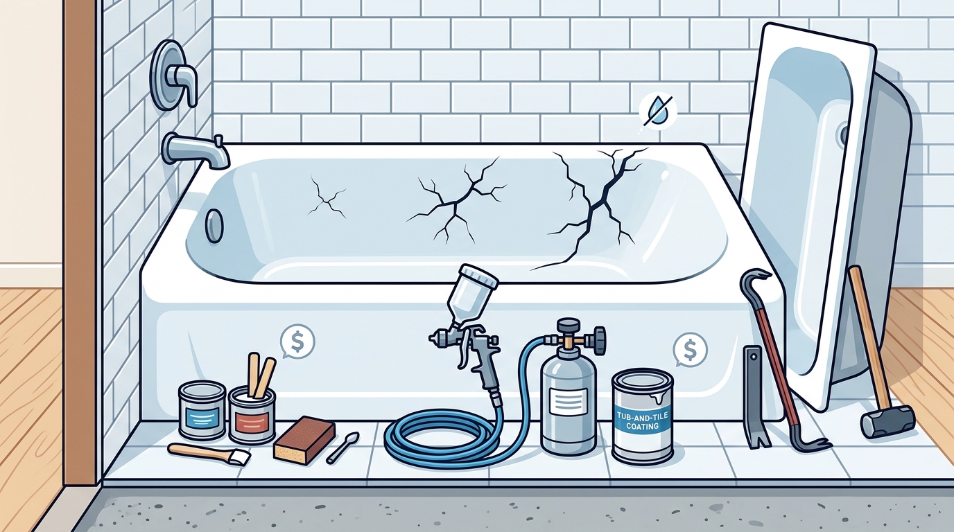 What's the Best Way to Repair a Cracked Fiberglass Tub? DIY Fixes, Pro Reglazing &amp; When to Replace