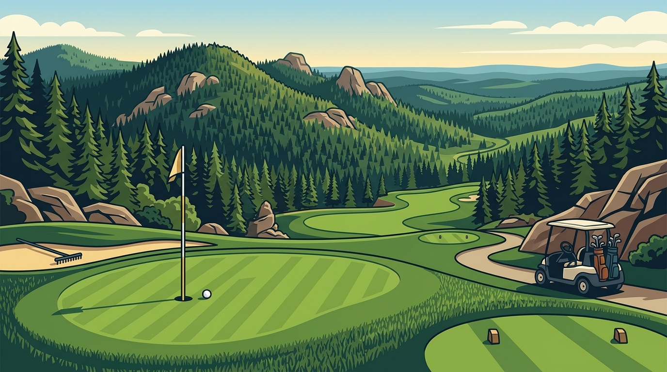 Scenic Golf in the Black Hills With National Forest Views