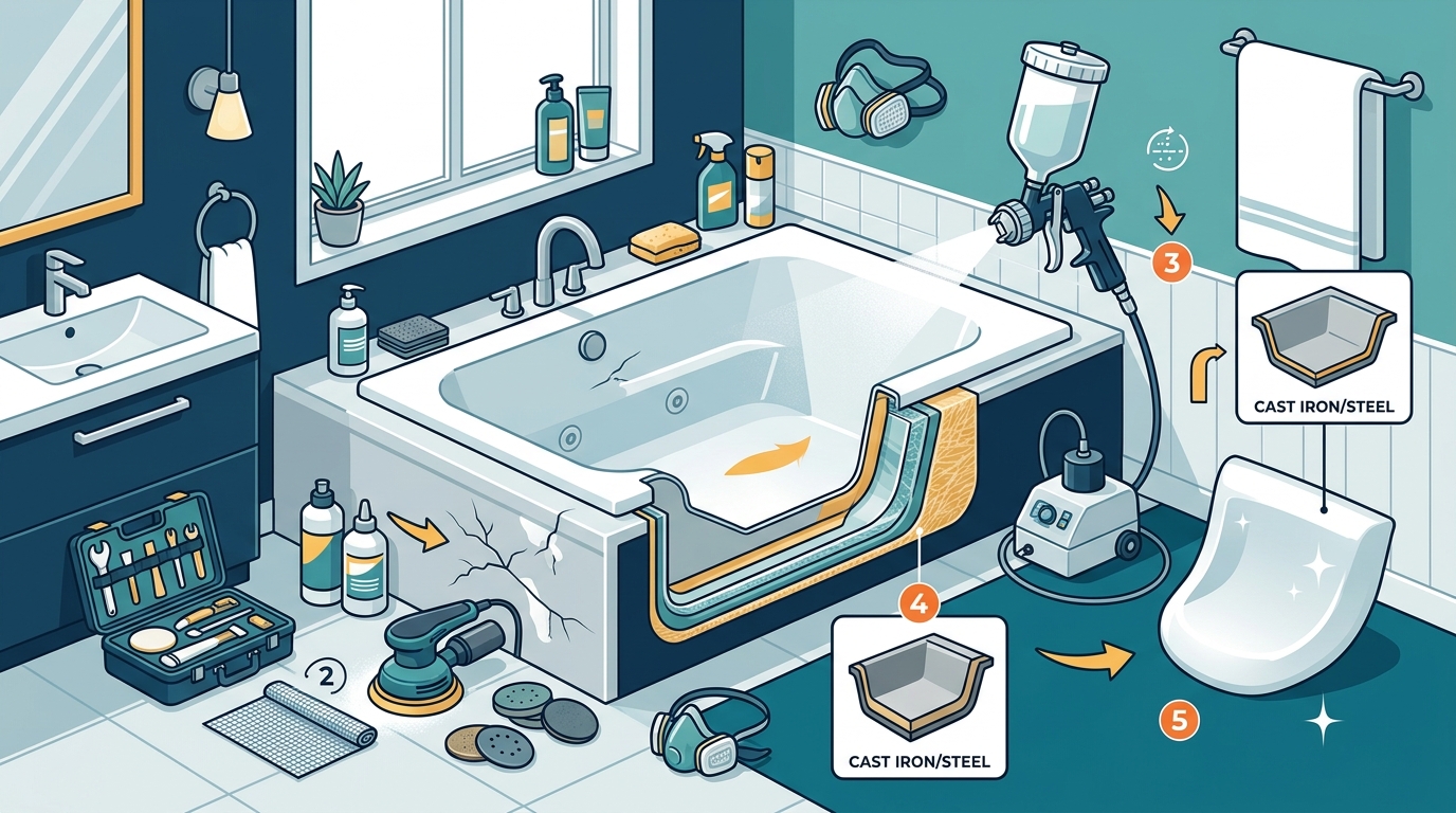 Fiberglass Tub Refinishing Process: What Makes It Different