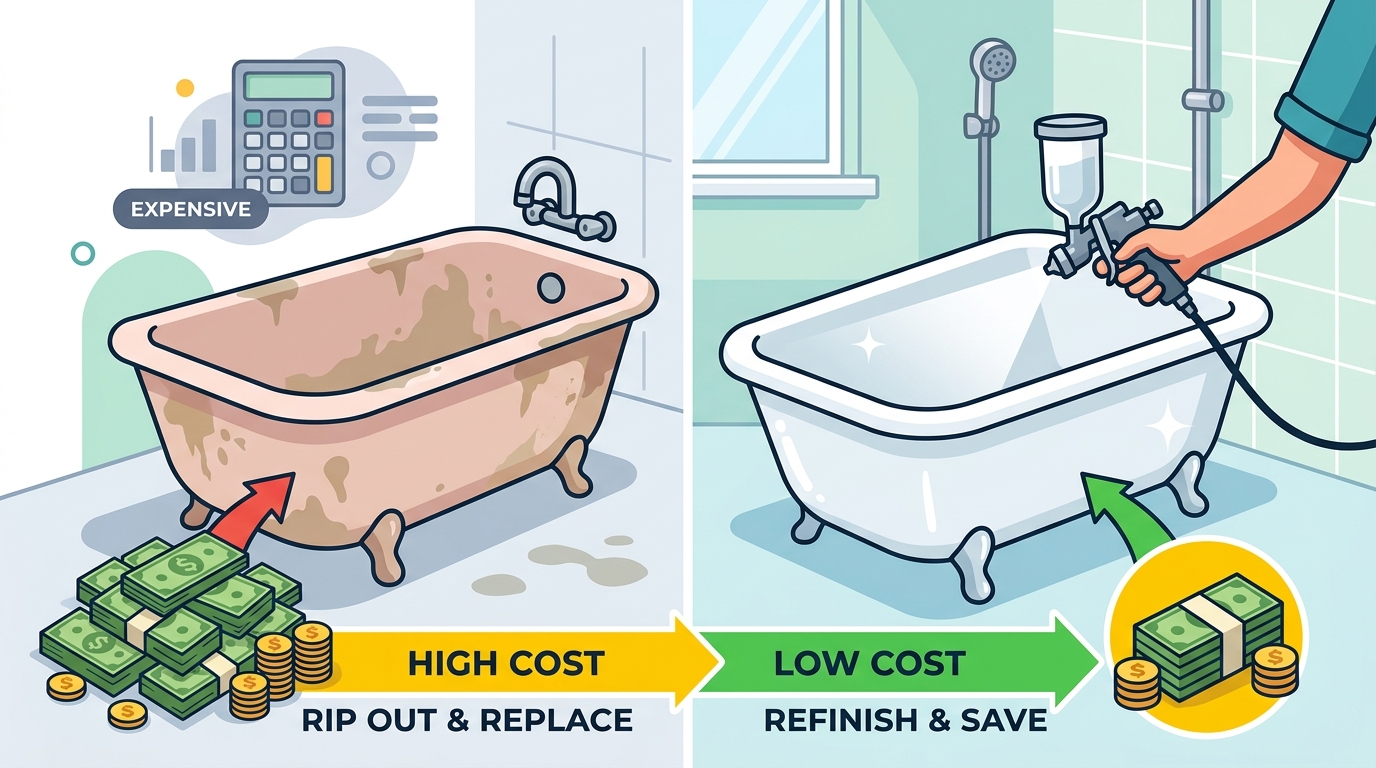 Save Money Refinishing Your Bathroom vs Buying New Fixtures