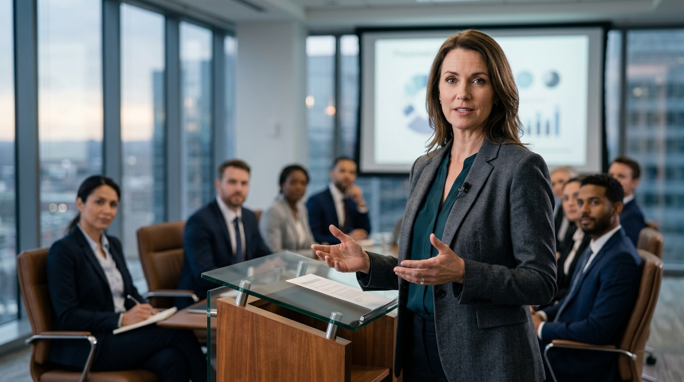 What communication strategies help executives build credibility in public speaking for meetings? - effectivepresentations.com