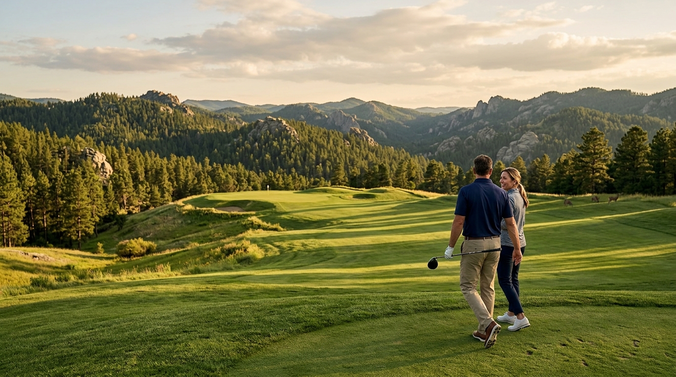 Scenic Golf Course in the Black Hills With National Forest Views