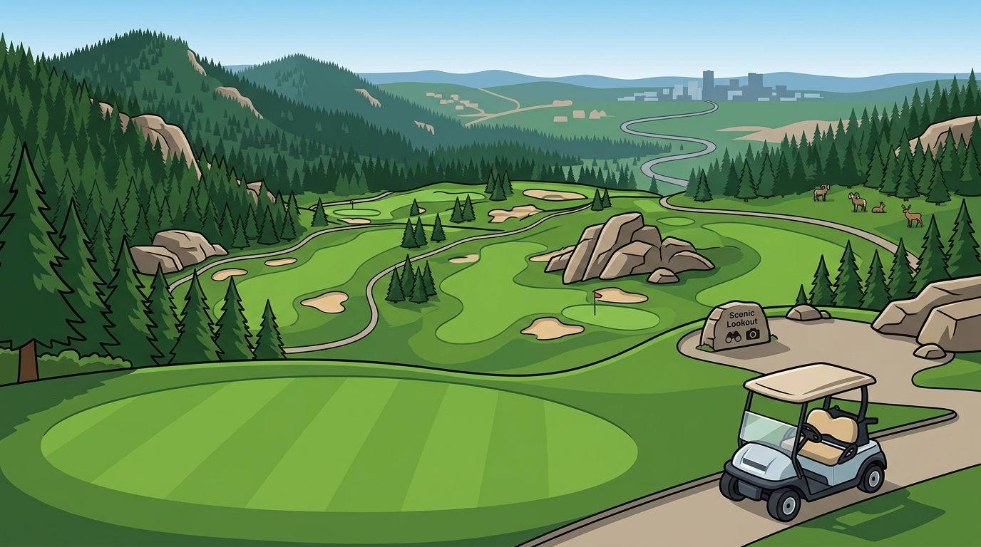 Scenic Golf Course in the Black Hills With National Forest Views