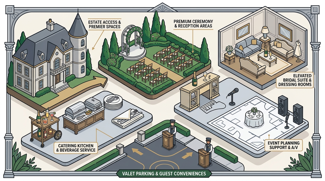 High-End Wedding Venue Amenities: What to Expect