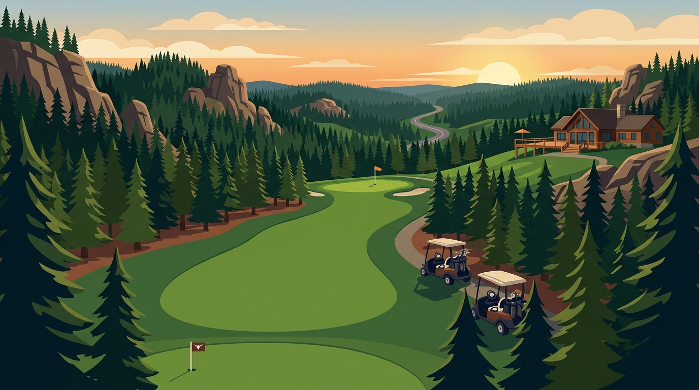 Scenic Golf Course in the Black Hills With Forest Views