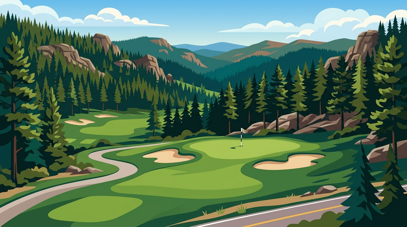 Scenic Golf in the Black Hills With National Forest Views