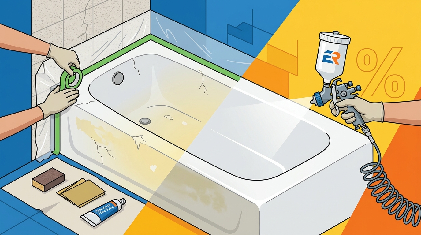 Fiberglass Tub Refinishing Process: How It Differs