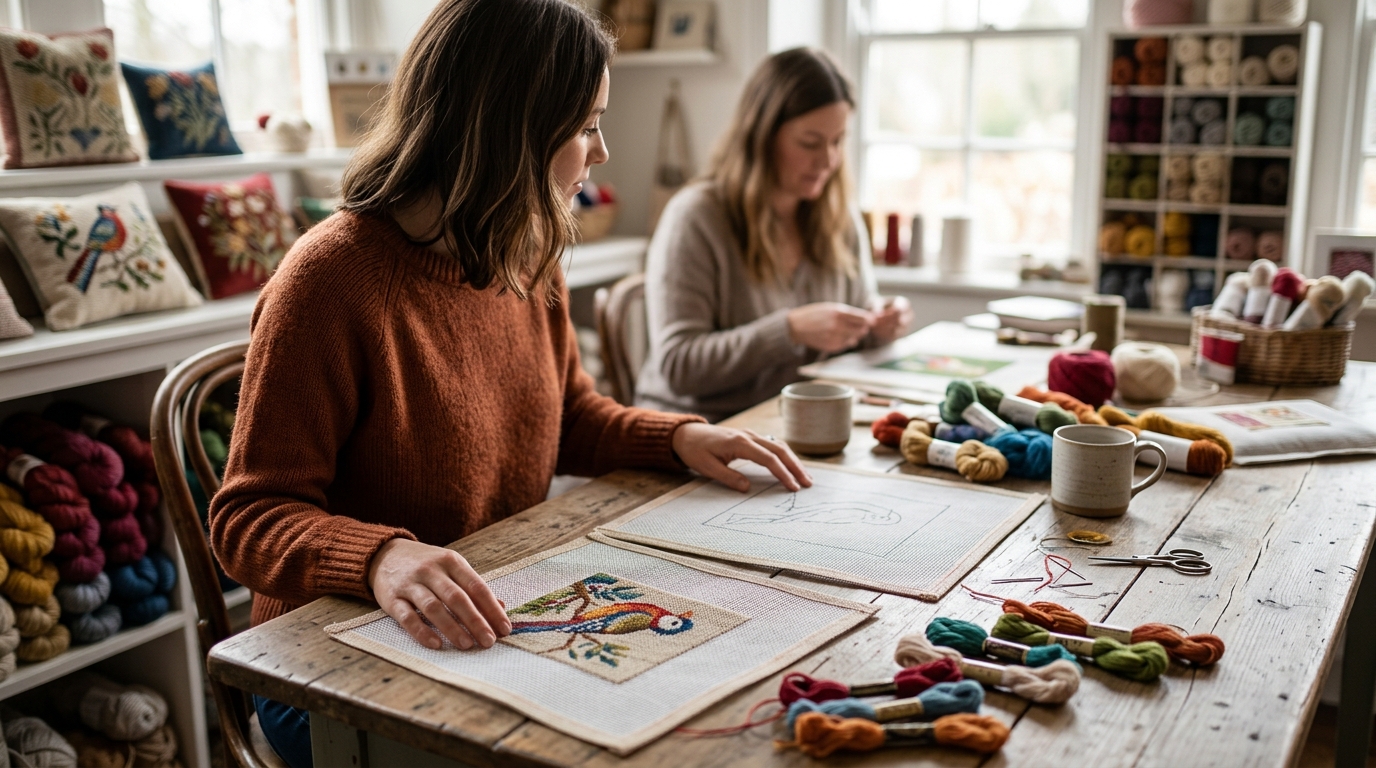 Pre-Stitched vs Non-Pre-Stitched Needlepoint Canvas Explained