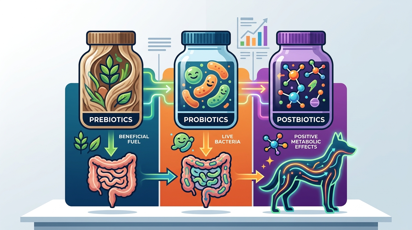 Daily Probiotics for Dogs: Prebiotics, Probiotics & Postbiotics