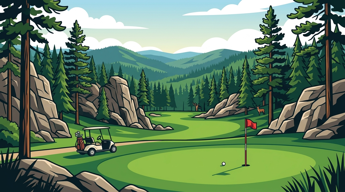 Scenic Golf in the Black Hills With National Forest Views