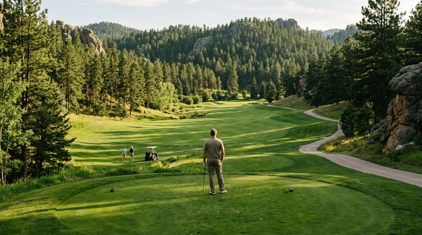 Scenic Golf Course in the Black Hills With Forest Views