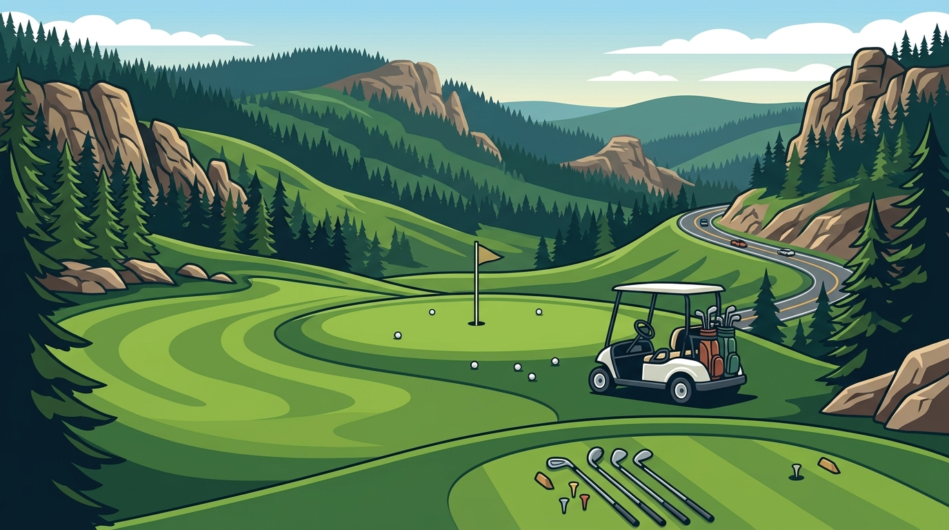 Scenic Golf Course in the Black Hills With Forest Views