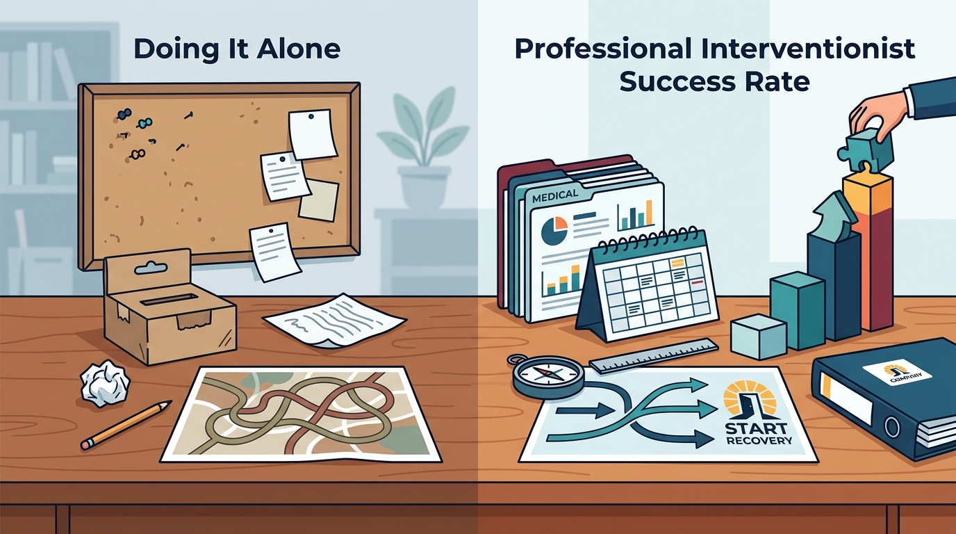 Professional Interventionist Success Rate vs. Doing It Alone