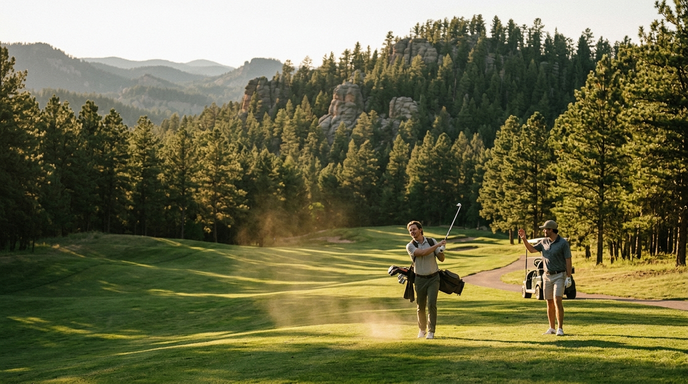 Scenic Golf Course in the Black Hills With Forest Views