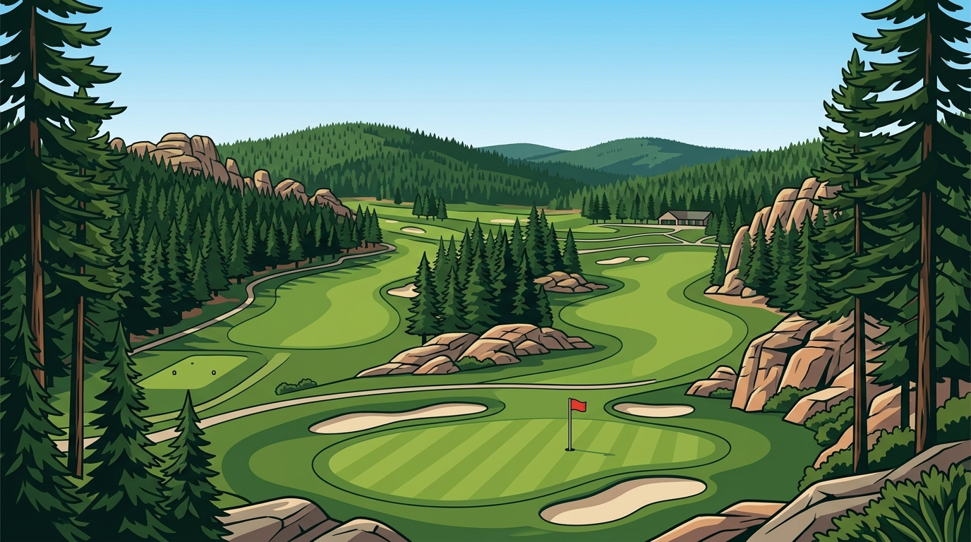 Scenic Golf Course in the Black Hills With Forest Views