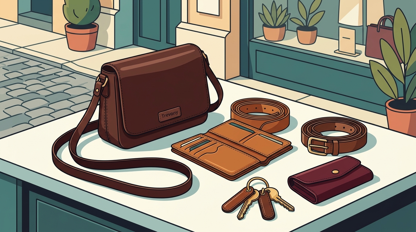 What are some popular leather goods for women's casual and everyday use, like crossbody bags or clutches? - trevony.com