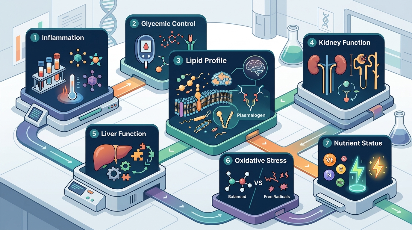 A Practical Testing Roadmap: 7 Categories of Biochemical Markers That Reveal Your True Biological Age and Disease Risk