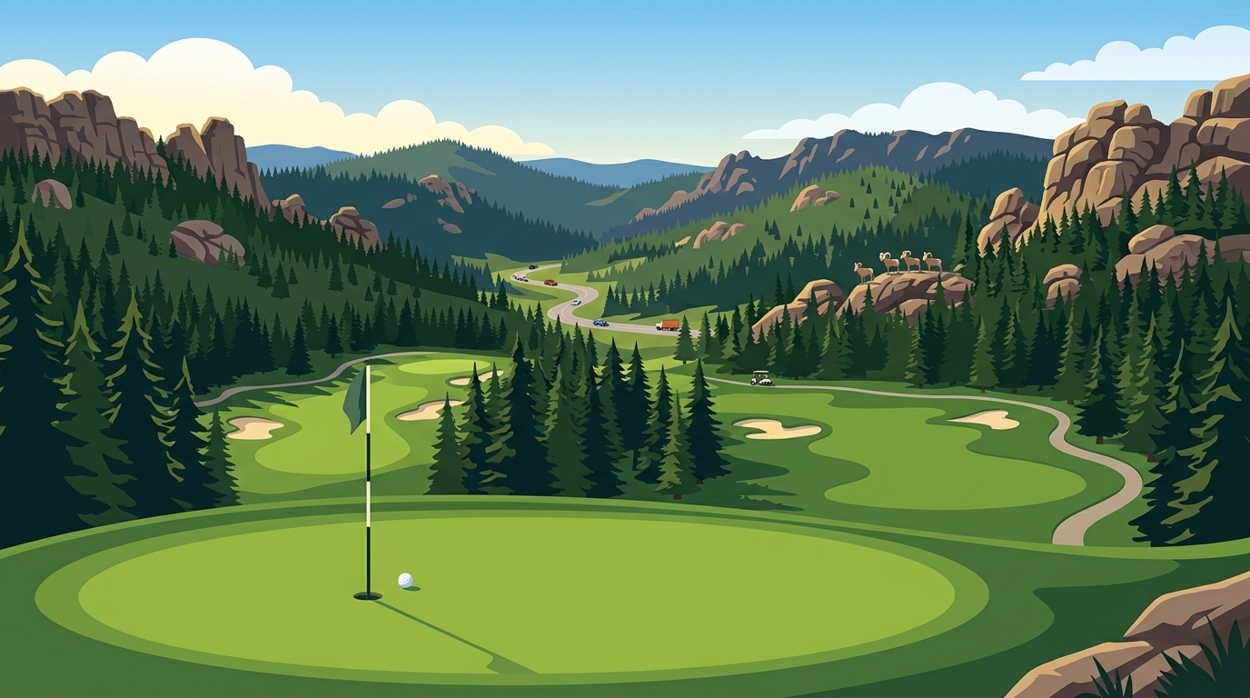 Scenic Golf Course in the Black Hills With National Forest Views