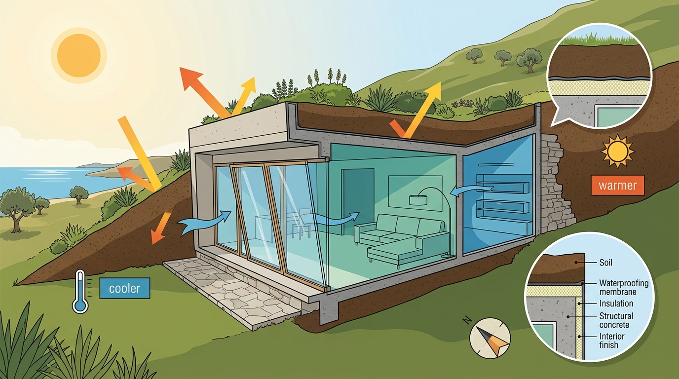 Earth-Sheltered Architecture: Energy Efficiency in Hot Climates