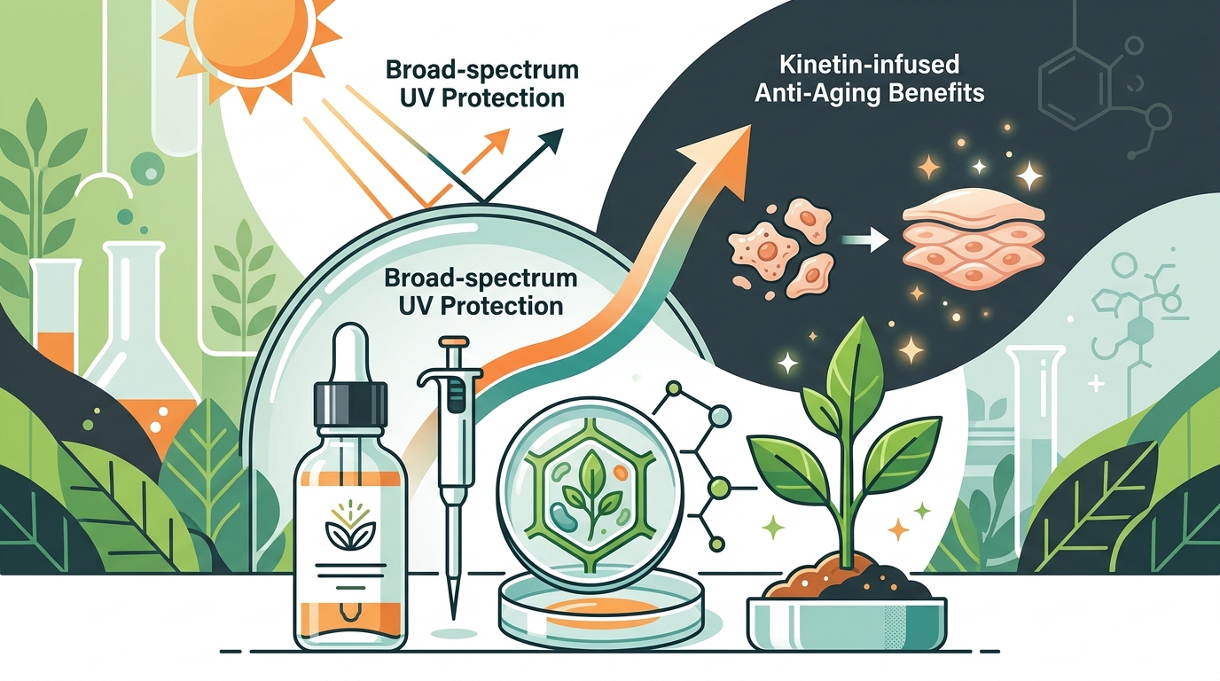 Kinetin Growth Factor Sunscreen Benefits for Anti-Aging