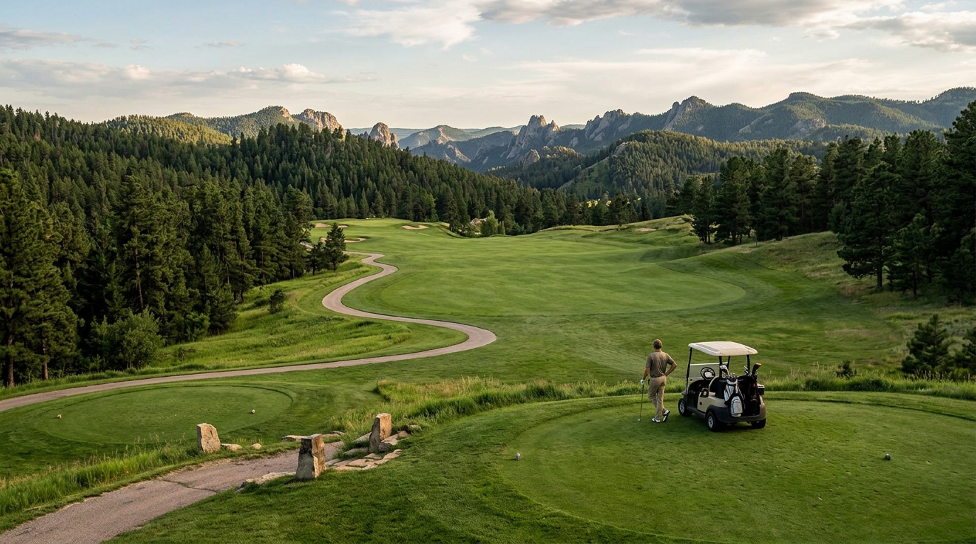 Scenic Golf Course in the Black Hills With National Forest Views