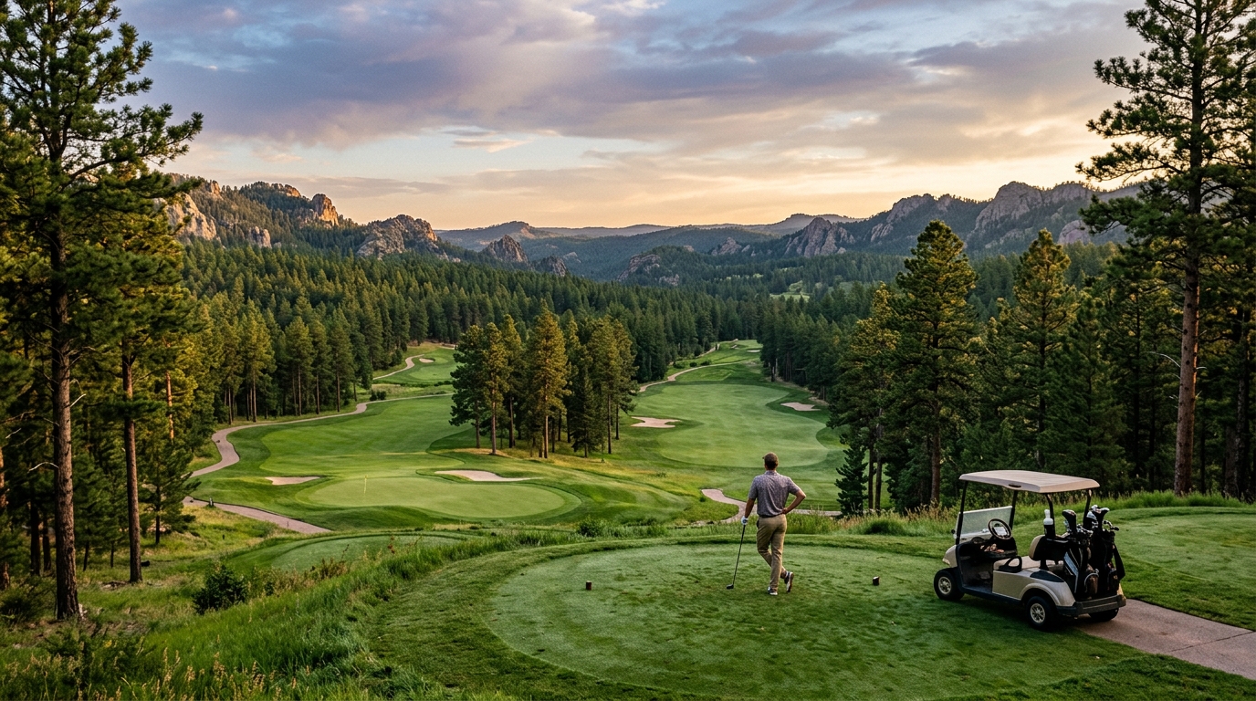Scenic Golf Course in the Black Hills With National Forest Views