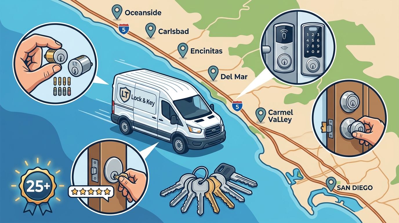 Local Locksmith Oceanside to San Diego | LT Lock and Key