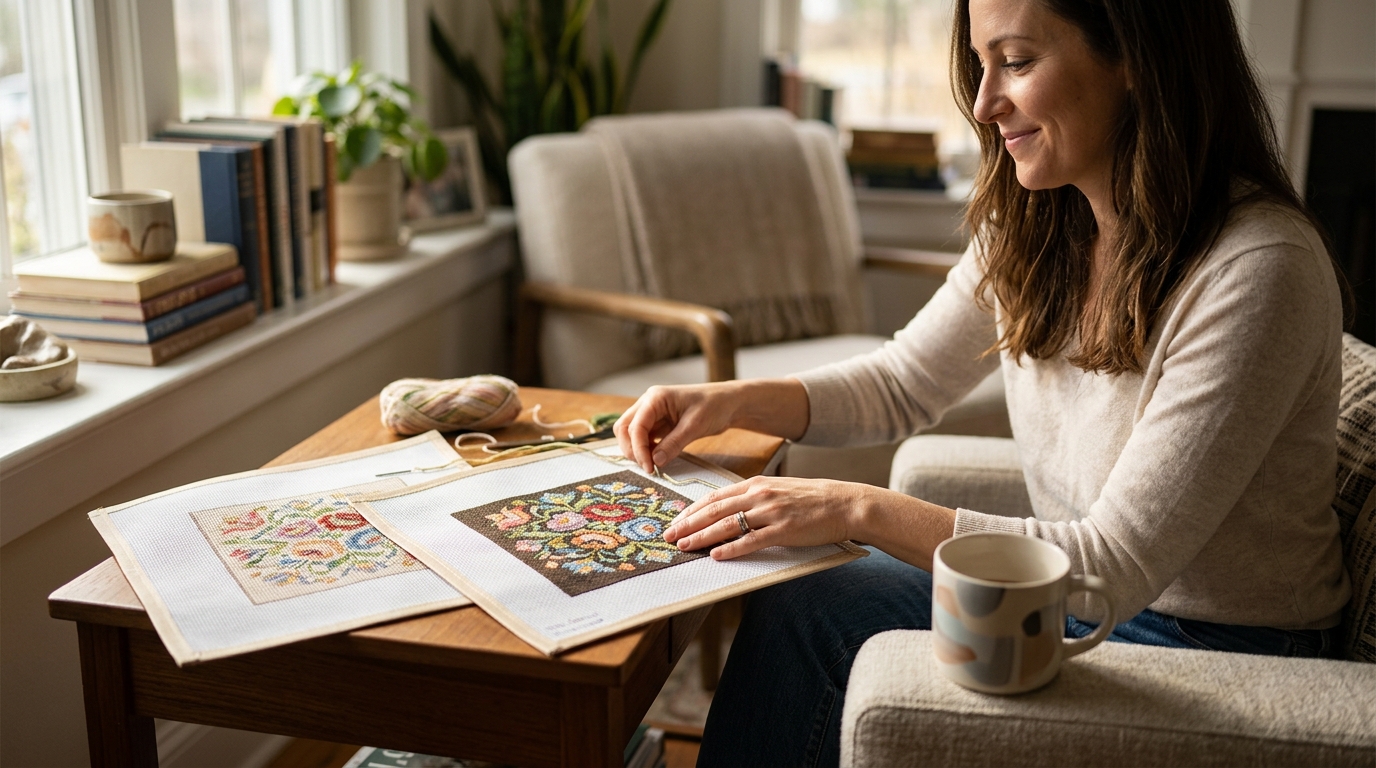 Pre-Stitched vs Non-Pre-Stitched Needlepoint Canvas Explained
