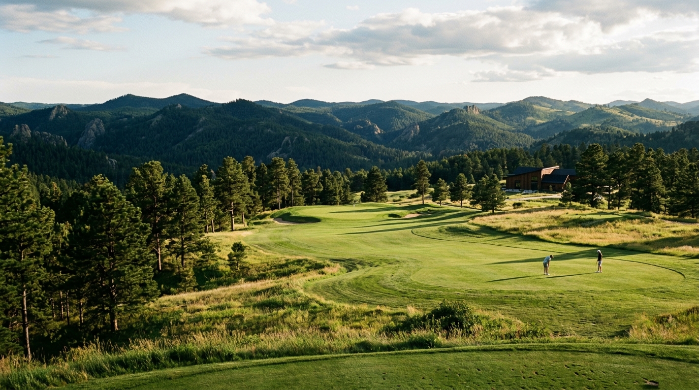 Scenic Golf Course in the Black Hills With National Forest Views