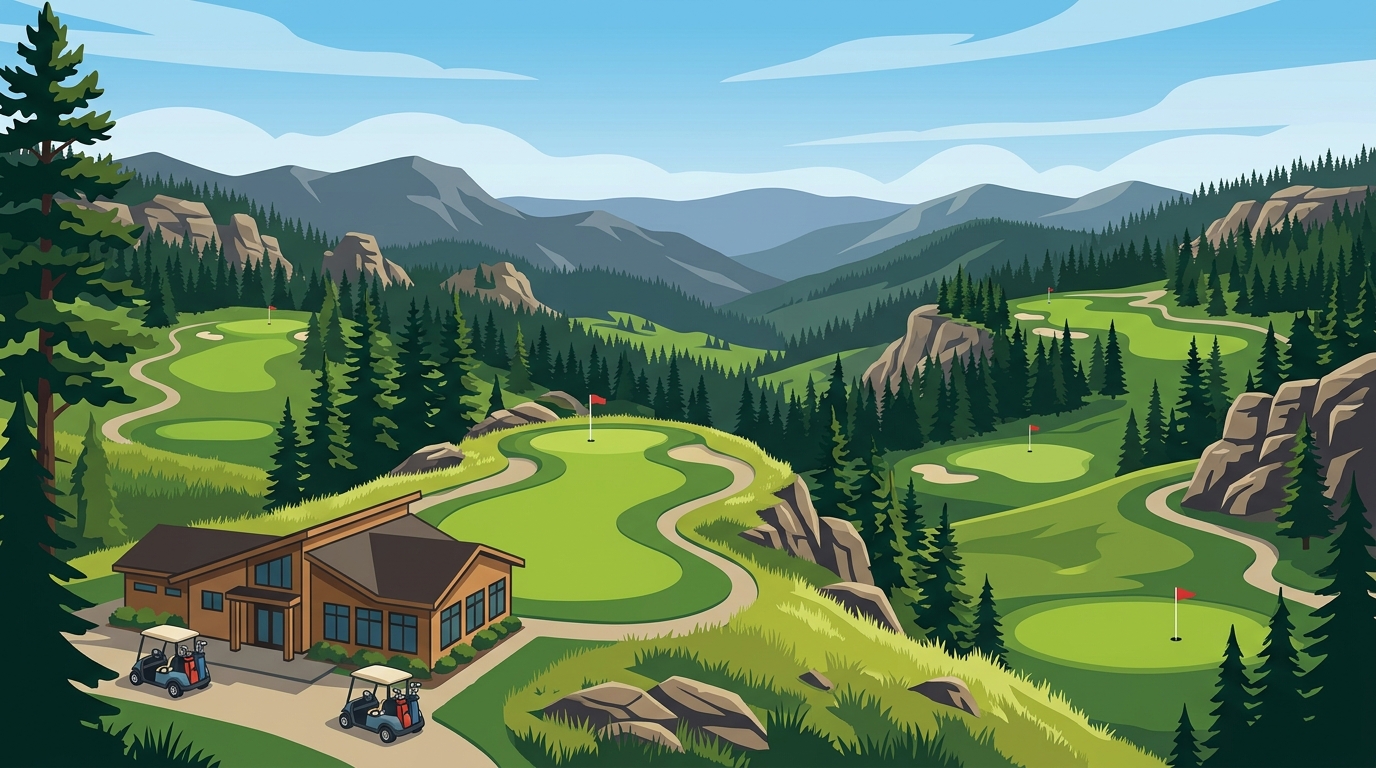 Scenic Golf Course in the Black Hills With National Forest Views