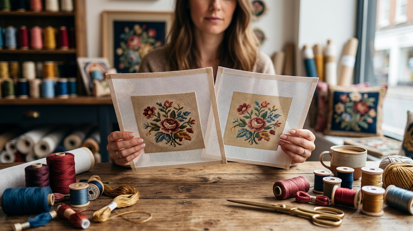 Pre-Stitched vs Non-Pre-Stitched Needlepoint Canvas Explained