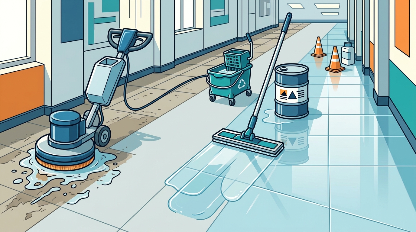 Commercial Floor Stripping and Waxing: Step-by-Step Process