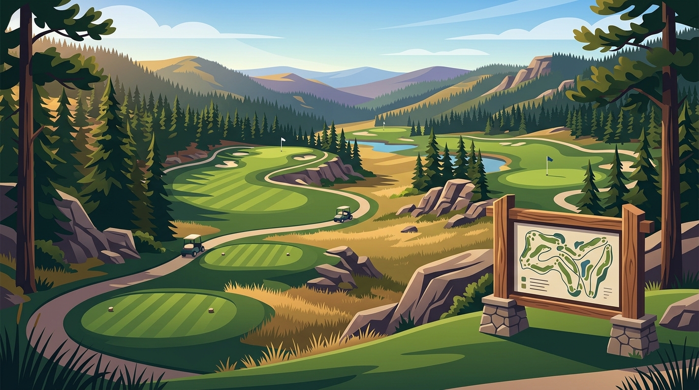 Scenic Golf Course in the Black Hills With Forest Views