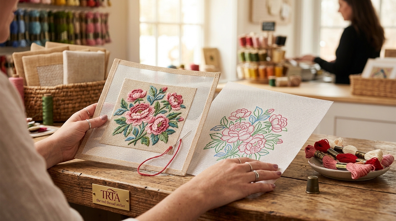 Pre-Stitched vs Non-Pre-Stitched Needlepoint Canvas