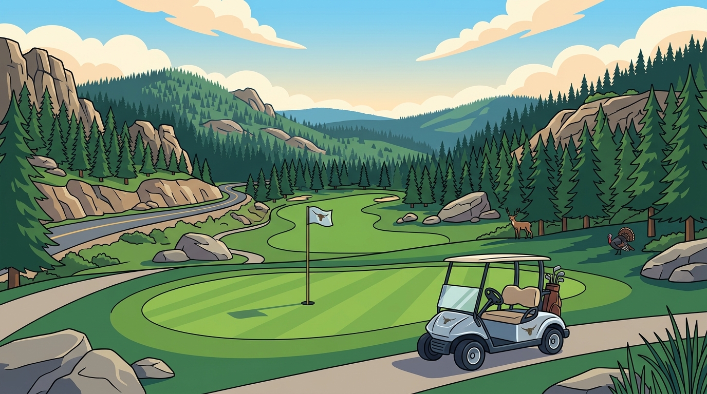 Scenic Golf Course in the Black Hills With National Forest Views