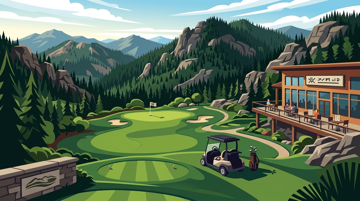 Scenic Golf Course in the Black Hills With National Forest Views
