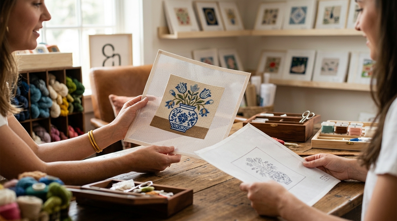 Pre-Stitched vs Non-Pre-Stitched Needlepoint Canvas Explained