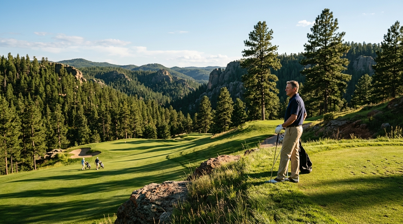 Scenic Golf Course in the Black Hills With Forest Views