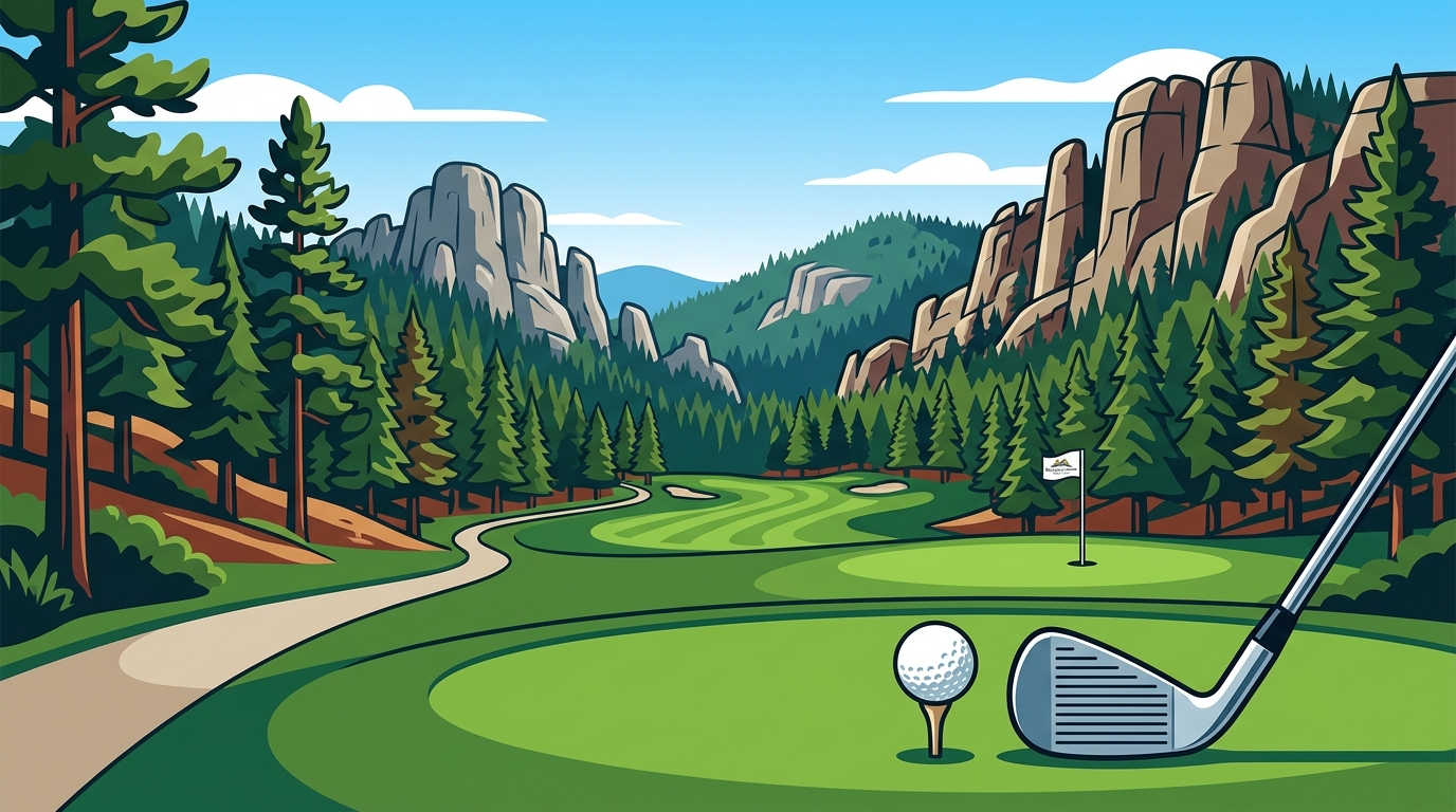 Scenic Golf Course in the Black Hills With Forest Views