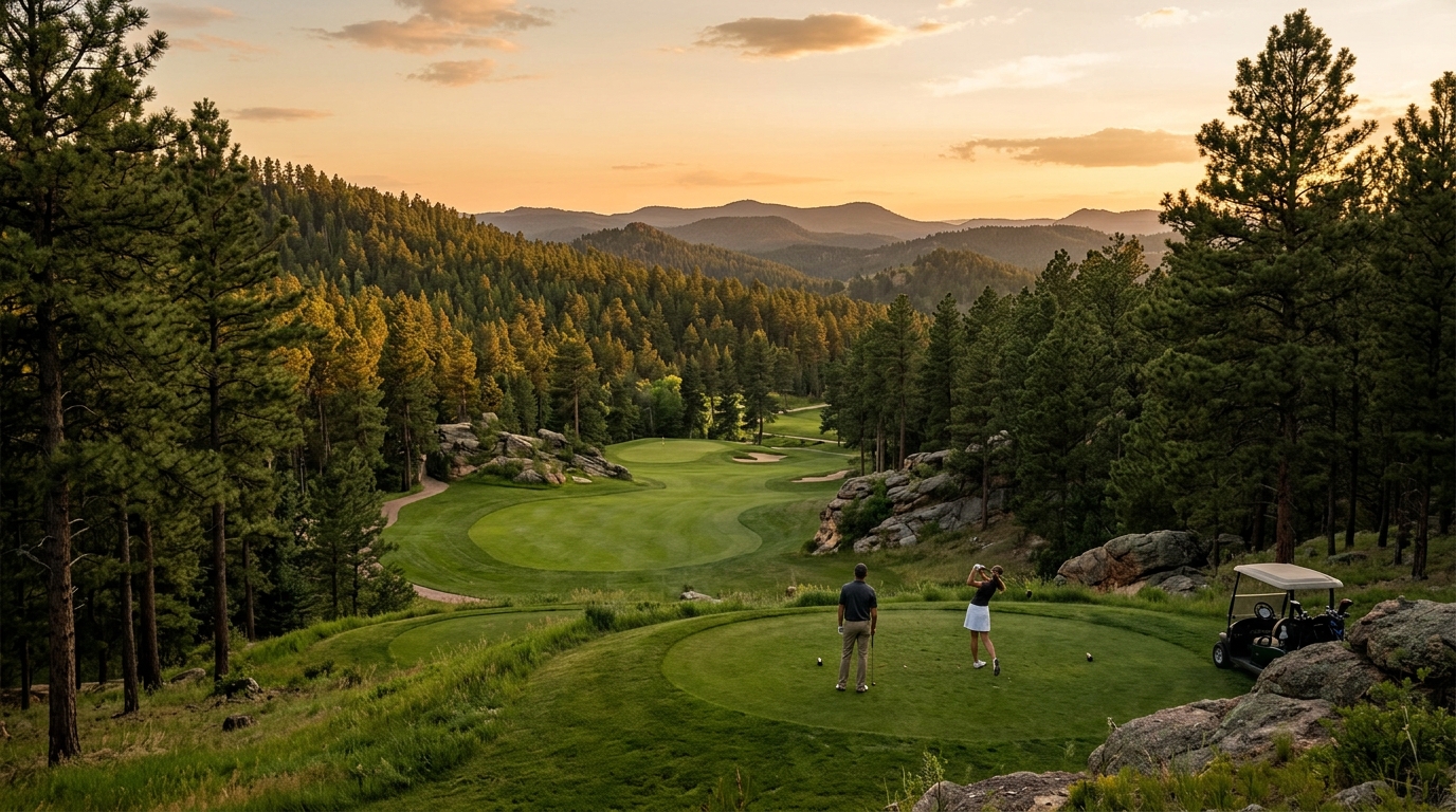 Scenic Golf Course in the Black Hills With Forest Views