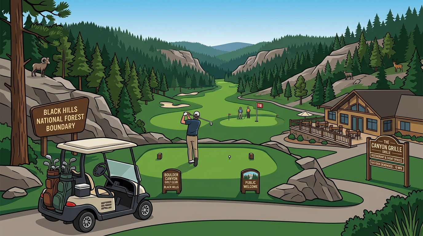 Scenic Golf Course in the Black Hills With Forest Views