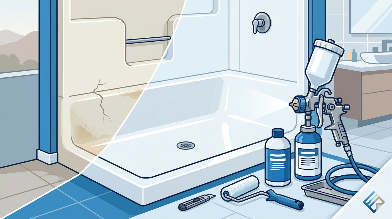 Fiberglass Shower Refinishing Near Corona CA | Fix It Fast