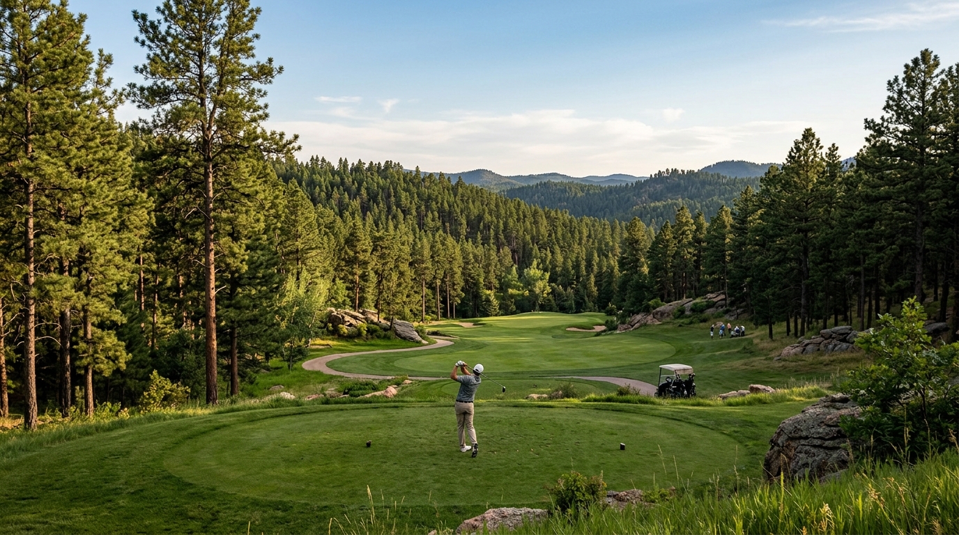 Scenic Golf Course in the Black Hills With National Forest Views