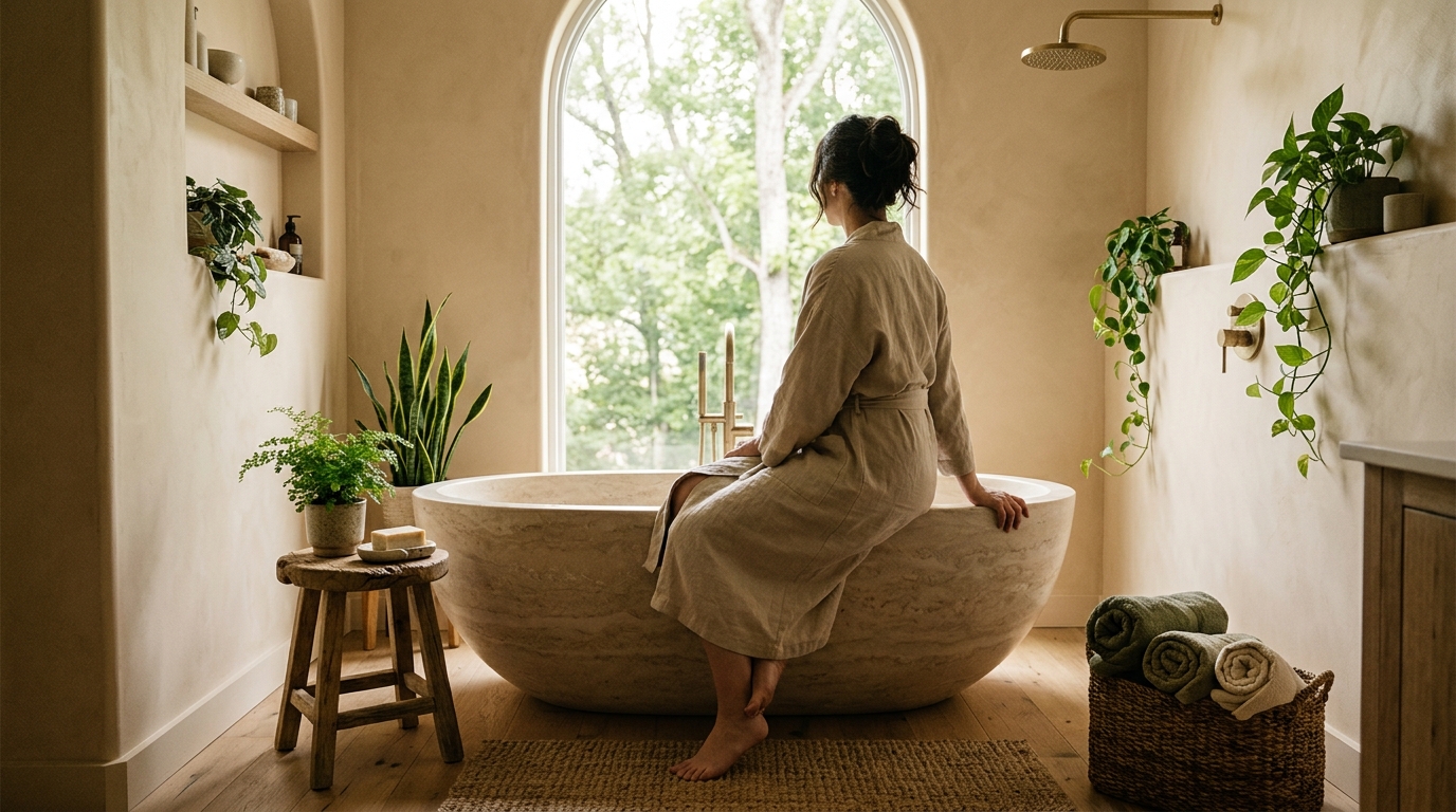 Create a Relaxing Bathroom With Natural Elements in Greenville