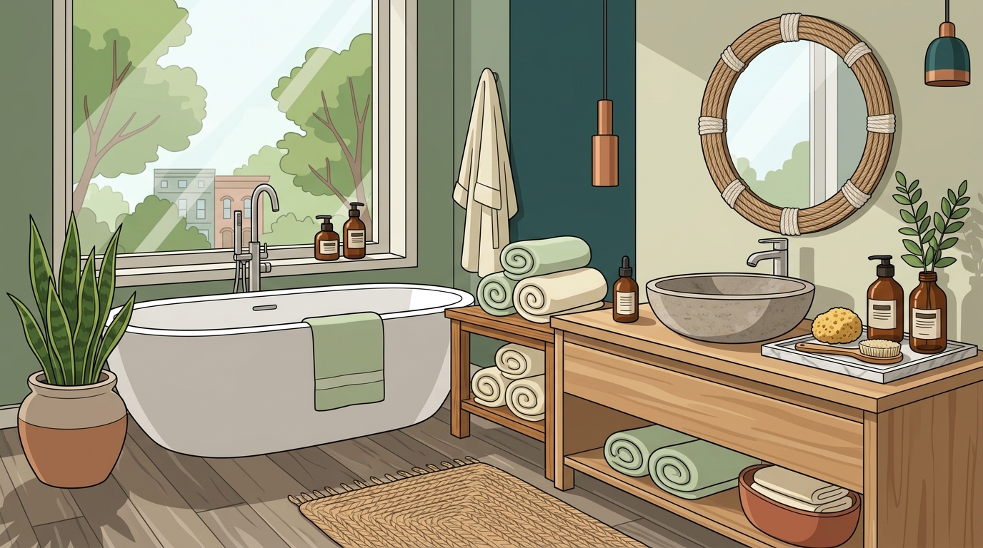 Create a Relaxing Bathroom With Natural Elements in Greenville