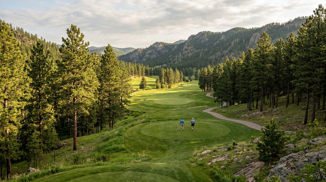 Scenic Golf Course in the Black Hills with Forest Views